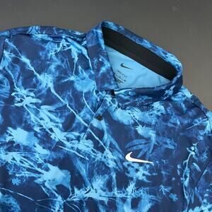 Nike Dri-Fit Tour Performance Golf Polo Shirt Mens XL‎ Blue Floral Flare Cowboys